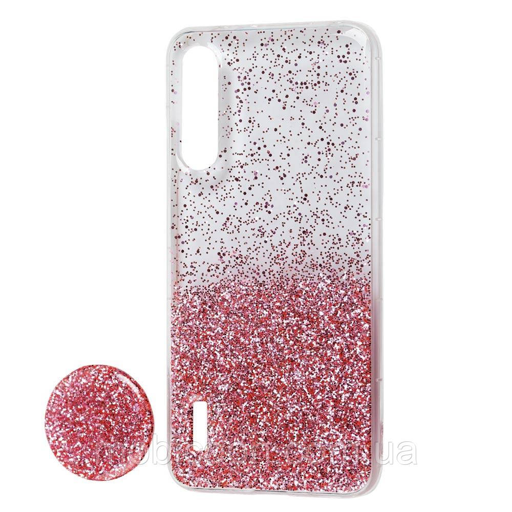 Чохол силіконовий Fashion popsoket для Xiaomi Mi 10/10 Pro Light pink
