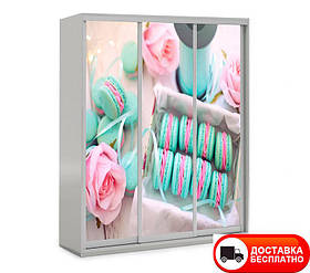 Шафа купе 3Д тридверна Сманька 14, вибір кольору корпусу та малюнка