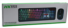 Комплект проводная клавиатура игровая LED и мышь HLV HK3970 6947 Black (N114841)