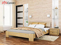 Кровать из натурального дерева Титан 140х200 Щит массивная конструкция и низкое изножье