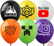 Повітряні кулі "Мікс "Інтернет" 12" (30 см) пастель асорті В упак: 100 шт ТМ Арт «SHOW»