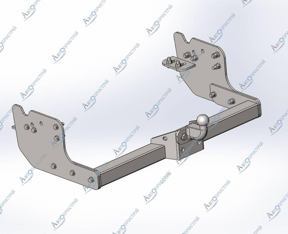 Фаркоп - Iveco Daily Мікроавтобус (2006-2014) без підніжки та гідроборта, з'ємний литий на 2 болтах на пластині