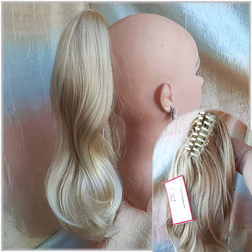 Хвіст шиньон прямий на крабі двухсторонній пшеничний блонд ROSA-24ВТ613