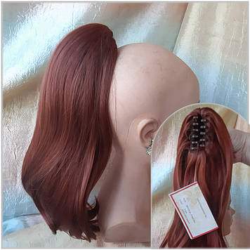 Хвіст шиньон прямий на крабі двухсторонній рудий ROSA-130