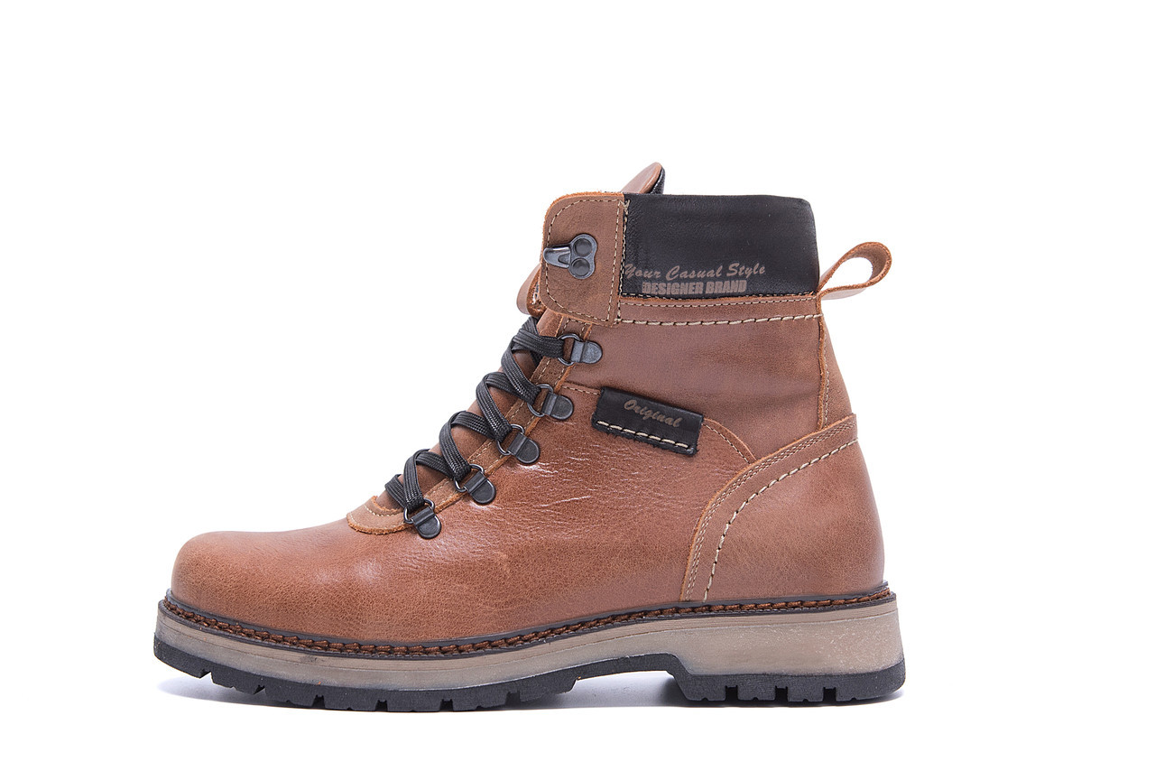 Чоловічі зимові шкіряні черевики ZG Brown Military Style р. 40 41 42 43 44 45