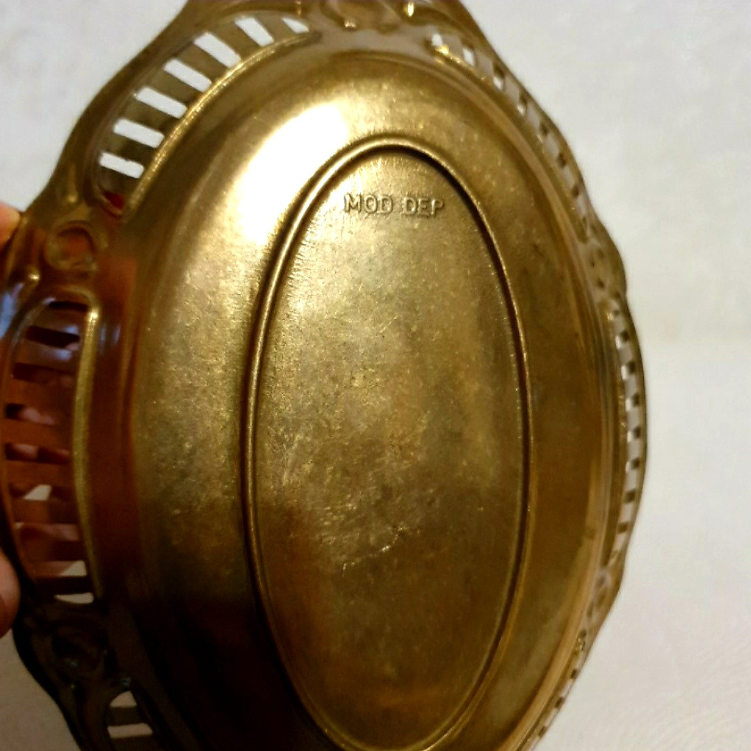 Антикварні цукерниця / фруктовниця з латуні, фото 1