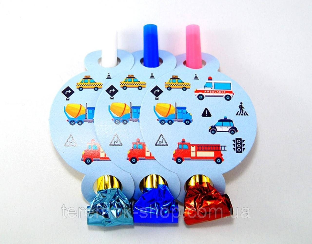 Язички гудки паперові для свята Транспорт 6 шт./уп, фото 1