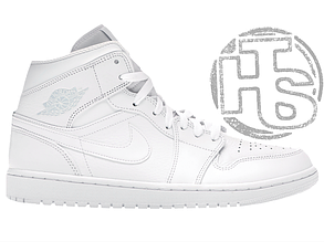 Жіночі кросівки Air Jordan 1 Mid Triple White 554724-109