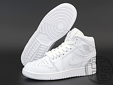 Чоловічі кросівки Air Jordan 1 Mid Triple White 554724-109, фото 3