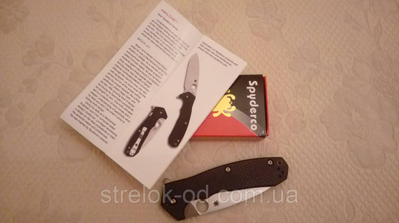 Складной нож Spyderco Amalgam Brian Lai Design CPM S30V, G10 with Red Fiber Layers C234CFP