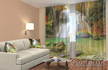 Фото Штори "Райдуга біля водоспаду" 2,5м*2,6м (2 полотна по 1,30м), тасьма