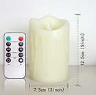 Світлодіодна свічка з імітацією полум'я 75х125мм, 2700К парафіновий віск, фото 5