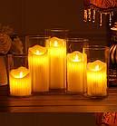 Світлодіодна свічка з імітацією полум'я 75х175мм, 2700 К з пультом ДК 3хААА парафіновий віск, фото 8