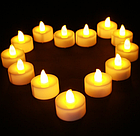 Світлодіодна свічка чайна упак 10шт, 39х37мм 2700К, з батарейкою СR2032 в комплекті, фото 3