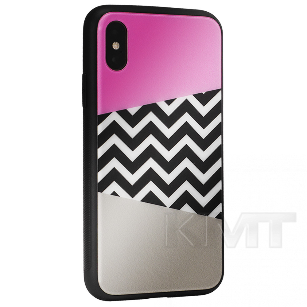 Glass with print TPU Case — Samsung A40 2019(A405) — Pink Gray