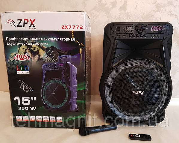 Колонка аккумуляторная с микрофоном ZPX ZX 7772 с доставкой Колонка аккумуляторная с микрофоном ZPX ZX 7772 с доставкой