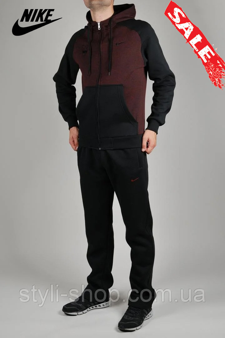 Чоловічий трикотажний спортивний костюм Nike Athletic Dept (1254-3), Туреччина, весняний осінній, Бордовий