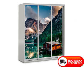 Шафа купе 3Д тридверна, Гори 25 вибір кольору корпусу та малюнка