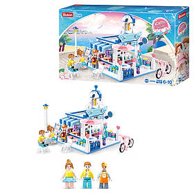 Конструктор SLUBAN M38-B0866 (16шт) кафе, меблі, фігурки, велосипед, 289дет, в кор-ці, 38-24-7см