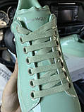 Жіночі кросівки Alexander McQueen Patent Mint, кросівки олександр маккуїн жіночі кросівки Alexander McQueen, фото 5