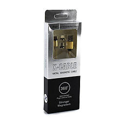 Магнітний кабель для заряджання телефону, планшета 3в1 з круглими роз'ємами (Micro, Lightning, Type-C) M3