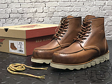 Зимові чоловічі черевики Red Wing USA Classic Moc 6-inch Boot 8424890 Brown 875 (иск. мех), фото 3