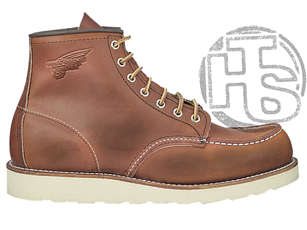 Зимові чоловічі черевики Red Wing USA Classic Moc 6-inch Boot 8424890 Brown 875 (иск. мех), фото 1