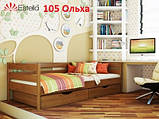 Ліжко дерев'яне (масив або щит бука) односпальне "Нота" для дітей та підлітків 90х200 мм, Щит, фото 6
