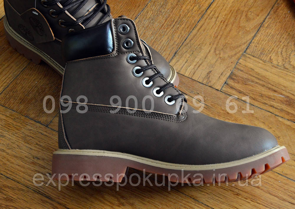 Мужские Зимние ботинки Timberland с Мехом Коричневые | (3 цвета) 45 - фото 4 - id-p1270213999