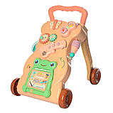 Дитяча музична каталка-ходунки 999 S з ручкою, в коробці, фото 3