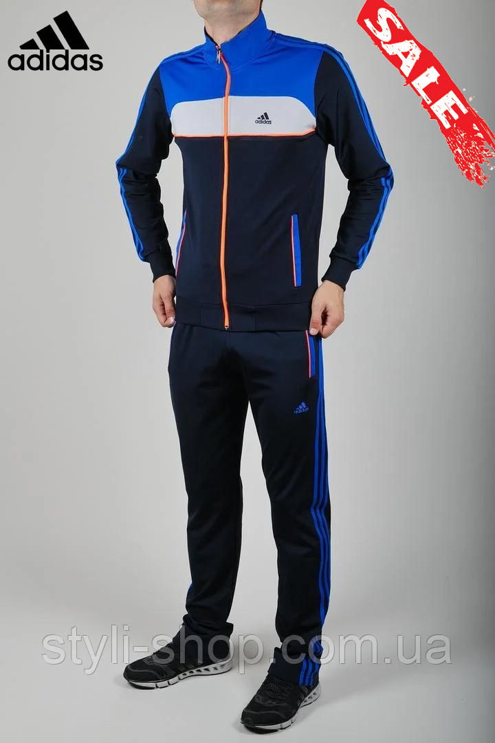 Чоловічий спортивний костюм Adidas (Адідас) (1238-1), Туреччина, весняний осінній, Темно синій