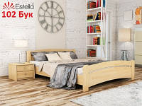 Двоспальне дерев'яне ліжко з лаковим покриттям Венеція 140х190 см Щит