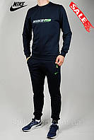 Мужской трикотажный спортивный костюм Nike (z1563-1), турция, осенний весенний, Темно синий