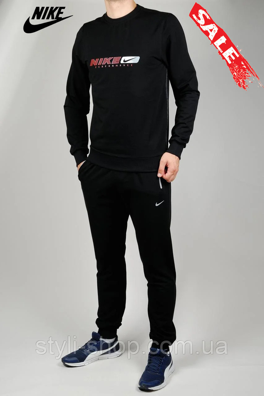 Чоловічий трикотажний спортивний костюм Nike (z1563-4), Туреччина, осінній весняний, Чорний