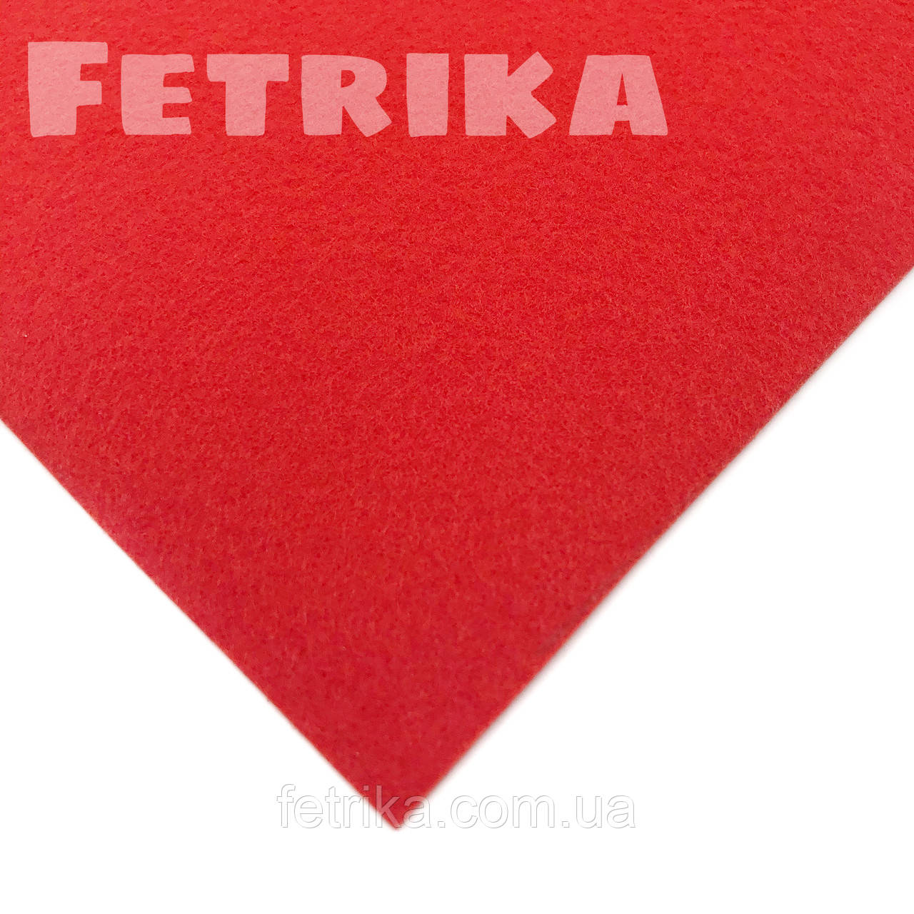 Фетр корейський жорсткий 1,2 мм, 20*30 см, ЯСКРАВО-ЧЕРВОНИЙ, № 837