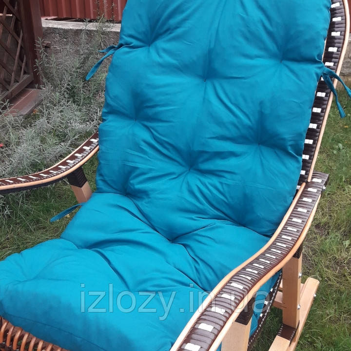 Плетеное кресло-качалка из лозы и ротанга в наборе подушка РОЗБОРНОЕ - фото 6 - id-p1264085127