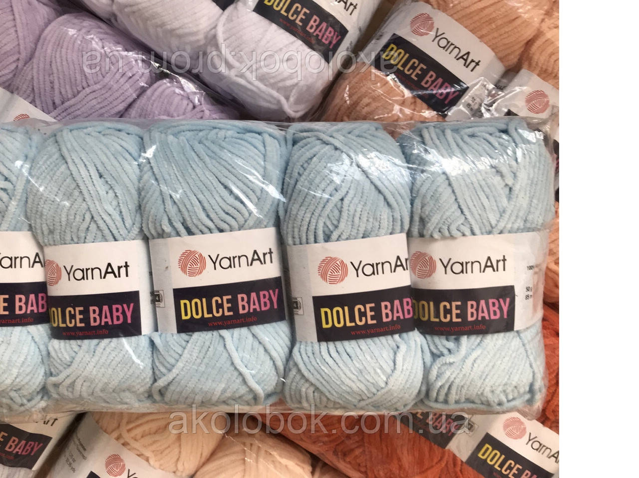 Турецкая пряжа для вязания YarnArt Dolce Baby (дольче беби) велюр 749 небесный - фото 2 - id-p1256727077
