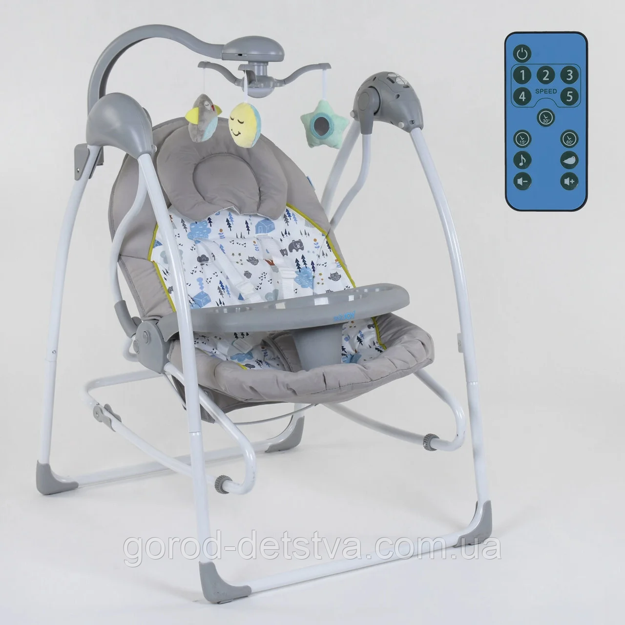 Електронні гойдалки JOY 3 в 1 СХ-30350, гойдалки, шезлонг, карусель, пульт д/у, від мережі 220V і батарейок