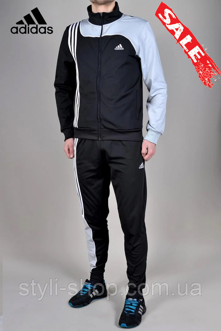 Чоловічий спортивний костюм Adidas (Адідас) (1739) виробництво Туреччина, осінній весняний, Чорний, фото 1