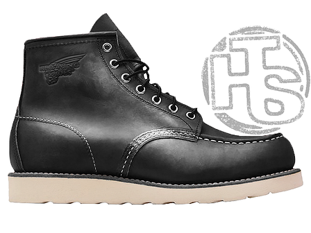 Зимові чоловічі черевики Red Wing USA Classic Moc 6-inch Boot 8424890 Black 8849 (иск. мех), фото 1