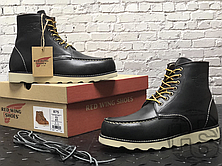 Зимові чоловічі черевики Red Wing USA Classic Moc 6-inch Boot 8424890 Black 8849 (иск. мех), фото 3