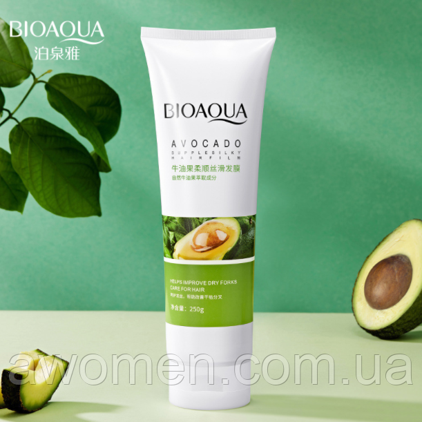 Шовкова маска для волосся Bioaqua Avocado Hair Mask з авокадо та олією ши 250 ml