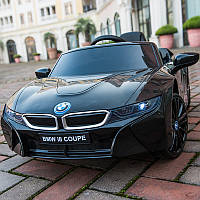 Дитячий електромобіль JE 1001 EBLR-2, BMW i8 Coupe, колеса EVA, шкіряне сидіння, чорний