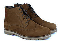 Ботинки коричневые нубук зимняя мужская обувь больших размеров Rosso Avangard Whisper Brogue Brown Nub BS