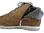 Черевики коричневі нубук зимова чоловіча взуття великих розмірів Rosso Avangard Whisper Brogue Brown Nub BS, фото 3