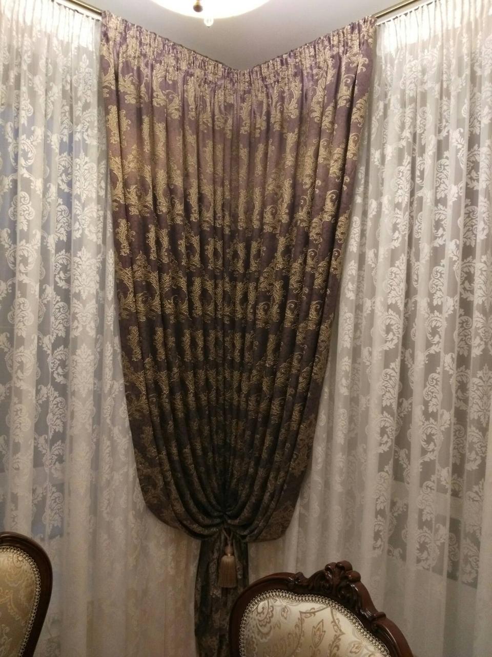 Тканина для штор Damask. Турецька тканина для штор і портьєр в класичному стилі