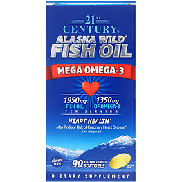 Mega Omega-3 Alaska Wild Fish Oil 21st Century 90 капсул