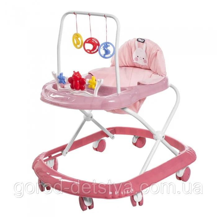 Каталка-ходунки-ігровий центр Baby Tilly Smile Rose T-4210 (ходунки, гойдалка, каталка), в коробці