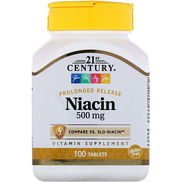 Niacin Prolonged Release 500 мг 21st Century 100 таблеток