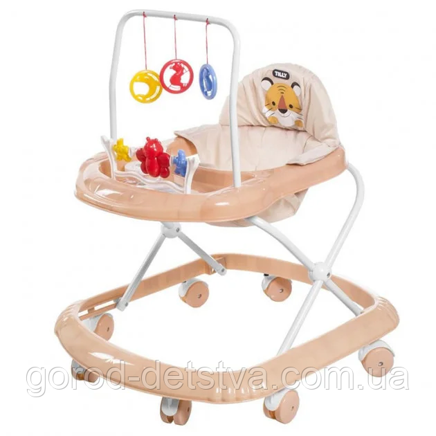 Каталка-ходунки-ігровий центр Baby Tilly Smile Beige T-4210 (ходунки, гойдалка, каталка), в коробці